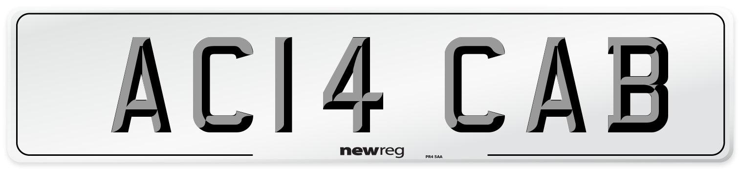 AC14 CAB Number Plate from New Reg
